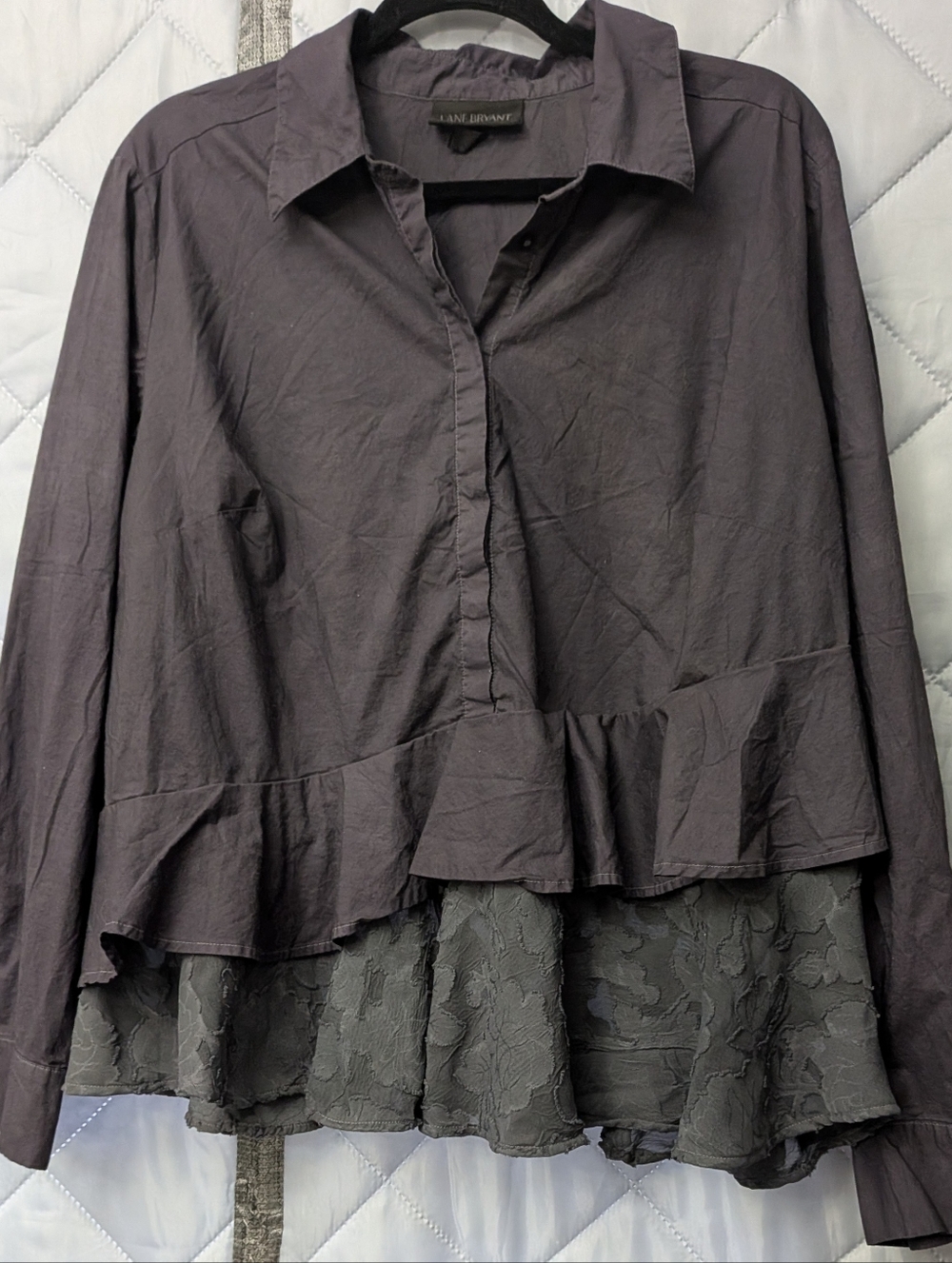 Lane Bryant Women's Long Sleeve Blouse W/Bottom Lace Size 18/20